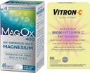 Vitron-C High Potency Iron Supplement, Immunt Support 60ct en Mag-Ox 400 Magnesium Mineral Supplement 60ct