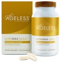 AGELESSTM: UltraMAX GoldTM Capsules, HGH Anti-Aging Supplement voor vrouwen, vertraagt Cellular Aging, Ondersteunt Immune Health, Smoother Skin Tone en herstellende Slaap, Gewichtsbeheer, 90 Capsules