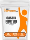 BulkSupplements.com Caseïne Proteïne Poeder - Micellar Caseïne Poeder, Slow Digesting Proteïne - Unflavored & Gluten Free, 30g per Serving, 500g (1.1 lbs) (Pack of 1)