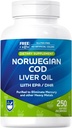 Rite Aid Cod Leverolie Softgels 250 Tellen, met EPA en DHA, Ondersteunt Hart, Hersenen en Visie Gezondheid