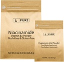 PURE ORIGINEEL INGREDIËNTEN Niacinamide & Hyaluronzuurbundel, wateroplosbaar, fijn poeder