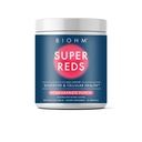 BIOHM Super Reds, Beet Root Powder Antioxidant Smoothie Mix with Tart Cherry Extract and 19 Red Whole Foods Packed with Prebiotics and Probiotics, Non-GMO, Red Berry Flavor, 30 Servings