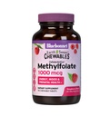 Bluebonnet EarthSweet Methylfolaat 1000 mcg Cellular Active Coenzyme 5-MTHF L Methylfolaatsupplement - Prenatale en energiesteun - non-GMO, veganistisch, glutenvrij - framboos - 90 Kauwtabletten