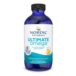 Nordic Naturals Ultimate Omega Liquid, Lemon Flavor - 8 oz - 2840 mg Omega-3 - High-Potency Fish Oil Supplement met EPA & DHA - Promoot Brain & Heart Health - Non-GMO - 48 Servers