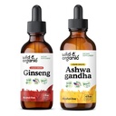 Wild & Organic Ginseng Tinctuur 2 fl oz & Ashwagandha Tinctuur 4 fl oz