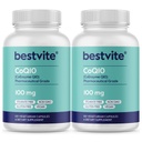 BESTVITE Coenzyme CoQ10 100mg (240 Vegetarische Capsules) (2-pack) Natuurlijk gefermenteerd - Nee Stearates - Geen Fillers - Veganistisch - Niet GGO - Glutenvrij