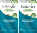 Estroven Complete + Ashwagandha Multi-Symptoom Menopauze Supplement voor vrouwen - klinisch bewezen ingrediënten bieden Menopauze Relief & Night Sweats + Hot Flash Relief* - 4 maand aanbod (pakket van 2)