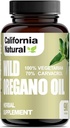 Wild Oregano Oil Vegetarian Soft Capsules - California Natural - Immune System & Digestieve Ondersteuning - Bevorderen Gut Health & Healthy Digestie - 100% vegetarisch - 70% Carvacrol - Herbal 90 Tel.