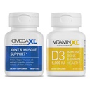 OmegaXL Joint Support Supplement - 60 Softgels & VitaminXL D3 High Potency Daily Vitamin D 5000 IE 125 mcg Immune Support Supplement (30 Softgels) - 2 Pack
