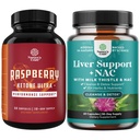 Bundel van Blend van Raspberry Ketones, Groene Thee Extract en Afrikaanse Mango Potent Ingrediënten om het gewichtsverlies te versnellen, Suppress Appetite & Burn Fat en Lever Ondersteuning Supplement met NAC - Herbal Lever