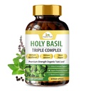 Organic Veda Holy Basil Capsules - Triple Complex Tulsi Holy Basil Leaf Extract - Soutien Santé respiratoire, Immunité - Promotion de la réponse au stress et de l'humeur - Vegan, sans gluten - 60 Compte