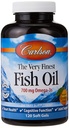 Carlson L'huile de poisson la plus fine Orange 120 + 30 Softgels, 700 mg (peut être mâché)