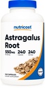 Nutricost Astragalus Capsules 550mg, 240 Capsules végétariennes - Sans OGM et sans gluten