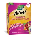 La nature est vivante ! Multivitamine quotidienne complète pour les femmes, soutient le métabolisme énergétique, cheveux, peau et ongles*, B-vitamines, antioxydants super-alimentaires, 50 comprimés (paquetage mai Vary)