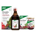 Floradix Iron & Herbes (23,7 oz) & Salus Red Beet Crystals (7 oz) - Supplément en fer pour un soutien énergétique sain* et mélange de racines de betteraves alimentaires biologiques