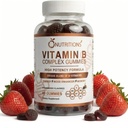 O NUTRITIONS Vitamine B Complex Vegan Gummies with Vitamin B12, B7 as Biotin, B6, B3 as Niacin, B5, B6, B8, B9 as Folaat for Stress, Energy and Healthy Immune System (1 Pack)