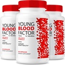 NutraRize (3 Pack) Young Blood Factor Capsules - Official Blood Vessel Cleaner Formula, Alle Natuurlijke Supplement op Onderhoud gezonde stabiele niveaus, YoungBloodFactor Ondersteuning Pillen Reviews (180 Capsules)