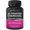 Capsules de charbon actif biologique pur - 600mg par gélule, 90 Capsules végétariennes