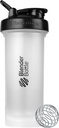BlenderBattle Classic V2 Shaker Bottle Perfect voor eiwitshakes en pre-workout, 45-ounce, helder/zwart