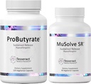 Soutien optimal Gut et poumon, supplément de santé Gut, complexe d'acide butyrique, supplément de soutien gastro-intestinal, 600mg, 120caps et supplément de santé respiratoire, 300mg, 90caps