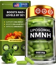 Liposomale NMNH Supplement (Dihydronicotinamide Mononucleotide) - Hoge zuiverheid NAD voor antiveroudering, energie, focus - Pure NMNH Biologische 60 capsules - 300mg