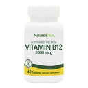Natures Plus vitamine B12 (méthylcobalamine), libération prolongée - 2000 mcg, 60 comprimés végétariens - Soutien de cellules sanguines rouges de haute puissance - Booster d'énergie naturelle - Sans gluten - 60 portions