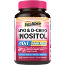Inositol Supplement, Myo-Inositol & D-Chiro Inositol Vruchtbaarheid Supplementen voor vrouwen, 40:1 Ideale ratio, Hormone Balance en ovariële ondersteuning, 80 Vegan Capsules