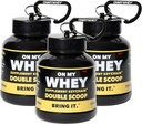 OMYWHEY Proteïnepoeder Container te gaan - Reizen Waterfles Funnel voor Mixes, Portable Pre Workout Supplement Containers & Dispenser Funnels, Mini Preworkout Supplementen Houder Keychain flessen