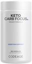 Codeage Keto Carb, haricot blanc, supplément d'écorce de thé vert et de cannelle, triple action Keto Cheat pilules végétaliennes, kétogénique, faible teneur en glucides sucre, 3 mois d'approvisionnement, non-OGM, sans gluten, 180 capsules