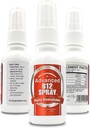 Vitamine B12 Energy Spray, méthylcobalamine avec complexe liquide sublingual acide folique pour focus, et métabolisme, Nano Technology Absorption instantanée et dosage personnalisé (2 oz - 60 portions)