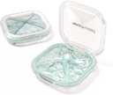 1 Pack Petit Organisateur de Pill Vert, 4 Compartiments, Compact Stylish Cute Travel Camping Pill Box Daily Medicine Pill Case, Portable et Hydratant pour Entreposer Vitamines, Médicaments et Suppléments