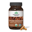 ORGANISCHE INDIA Ceylon Cinnamon Supplement - Biologische Ceylon Cinnamon Capsules, Kaneel pillen Kruidensupplement, Ondersteuning Digestie, Bron van Antioxidanten, USDA Organic, Vegan, Glutenvrije - 90 Capsules