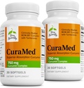 Terry naturellement CuraMed 750mg - Supplément antioxydant pour la santé du cerveau et du coeur - Supplément avec complexe de curcumine de haute puissance - Soutien de santé au rein, au foie et aux immunones - 30 Softgels (paquet de 2)