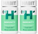 Habit Immunity Supplement 2 Pack (120 capsules) - New Look, Echinacea, Elderberry, Turmeric, Zink Blend to Support Immune Health and Antioxidant Levels, Vegan, Non-GMO