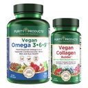 Purity Products Bundle - Vegan Omega 3-6-9 (180 ct)+ Vegan Collagen Builder Omega 3-6-9 (