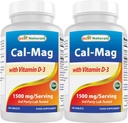 Best Naturals Calcium Magnesium met vitamine D3 1500mg Serveer 180 tabletten (180 Tellen (verpakking 2))