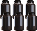 Bedrijf Plastic Pill Bottle (6 Pack) Donkere Amber Container met zwarte deksel, 500cc Capaciteit