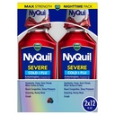 Vicks NyQuil SEVERE Koud, Griep, en Congestie Geneeskunde, 2x12 fl oz Twin Pack, Berry smaak, Maximale sterkte, Nachtelijke verlichting