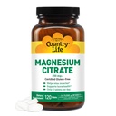 Country Life Magnesium Citrate 250mg - 120 tabletten - Ondersteunt spier- & zenuwfunctie, hartritme, gezond immuunsysteem, energieproductie - Magnesium Complex Supplement