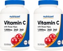 Nutricost Vitamine C met Rose HIPS 1025mg, 240 Capsules (2 flessen) - Premium Non-GMO, Glutenvrije Vitamine C Supplement