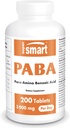Supersmart - PABA Supplement 3000mg per dag (para-AminoBenzoëzuur) - Natural B Complex Vitamin - Wateroplosbare PABA Tabletten