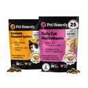 Cat Multivitamines + Immunissance Support Lysine Dual Texture Supplément Chew Bundle - Supporte la santé immunitaire globale, les articulations, la peau et le manteau, et Cat Allergy Relief - Éternuer, Runny Nez