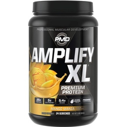 PMD Sports Amplify XL Premium Wei Proteïne Supplement Hydro Greens Blend - Glutamine en Wei Proteïne Matrix met Superfood voor Spier, Kracht en Herstel - Mango Mania (24 Servers)