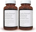 pureclinica Triple Strength Immune Support - Vlierbessen Gummies met vitamine C & Zink x 180 Gummies (2 flessen van 90) tot 6 maanden Supply!