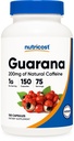 Nutricost Guarana 1000mg Serveren, 150 Vegetarische Capsules - Natuurlijke Kruiden Braziliaanse Cafeïne Energizer Supplement