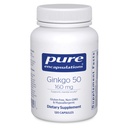 Encapsulations pures Ginkgo 50 160 mg de Ginkgo Biloba Supplément pour soutenir l'oxygène, la circulation sanguine et les problèmes de mémoire légère associés au vieillissement*