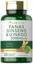 Carlyle Panax Ginseng & Ginkgo 5000mg 120 Vegetarische Capsules Niet-GMO en Glutenvrij Supplement