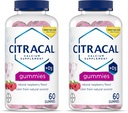 CITRACAL Calcium Supplement Gummies, Kauwbare Calcium met vitamine D3, Ondersteunt Bone Health, Calcium Kauwen voor leeftijden 12+, Natuurlijke Raspberry Flavor, 60 Tellen (Pack of 2)