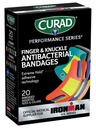 CURAD Performance Series IRONMAN Antibacteriële Bandages, Extreme Hold Kleeftechnologie, Finger & Knuckle Bandages, Flexibele Stof, Variety Pack met diverse maten en kleuren, 20 Tel.