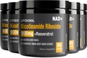 NAD-supplement - NAD+ met Nicotinamide Riboside (NR) en Resveratrol Quercetin 900mg Pure Organic NAD Plus for Cellular Repair Healthy Aging Brain Function, 80 Capsules (pack of 5)